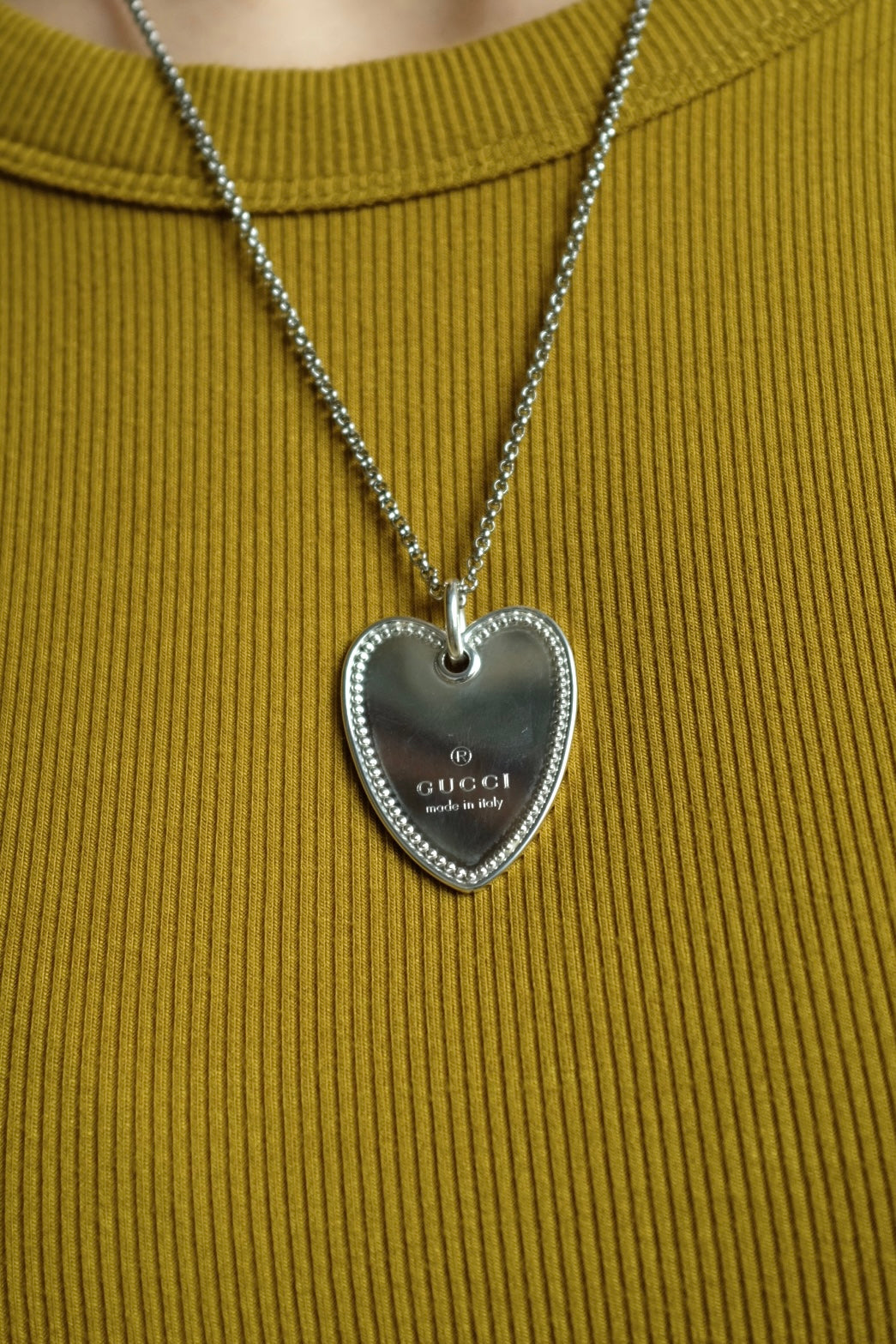 Gucci Sliver Heart Necklace