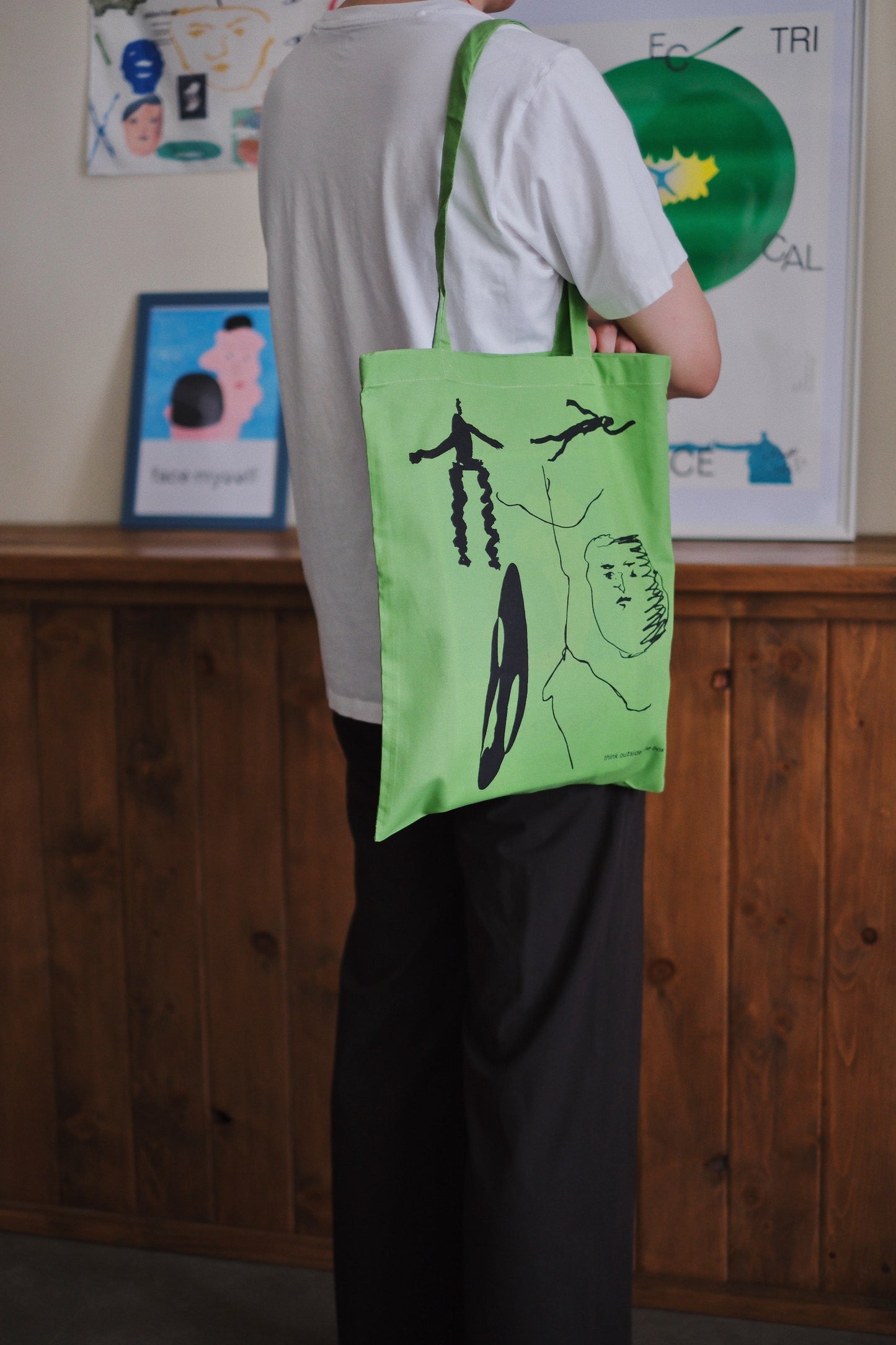 Think outside the box tote bag