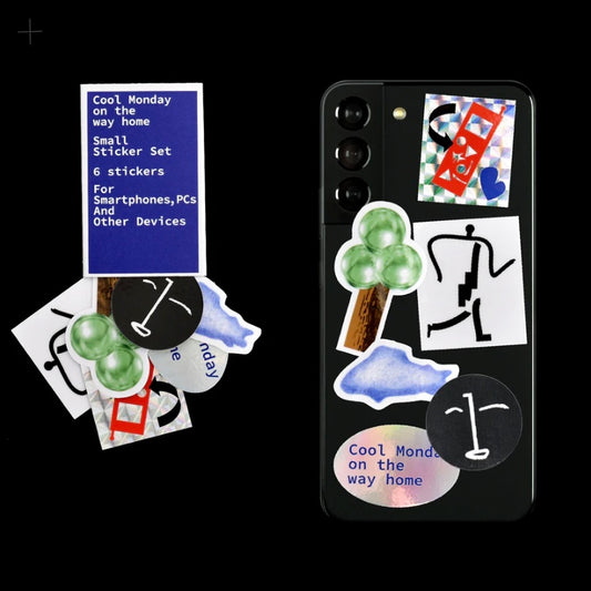 COOL MONDAY ON THE WAY HOME small sticker set
